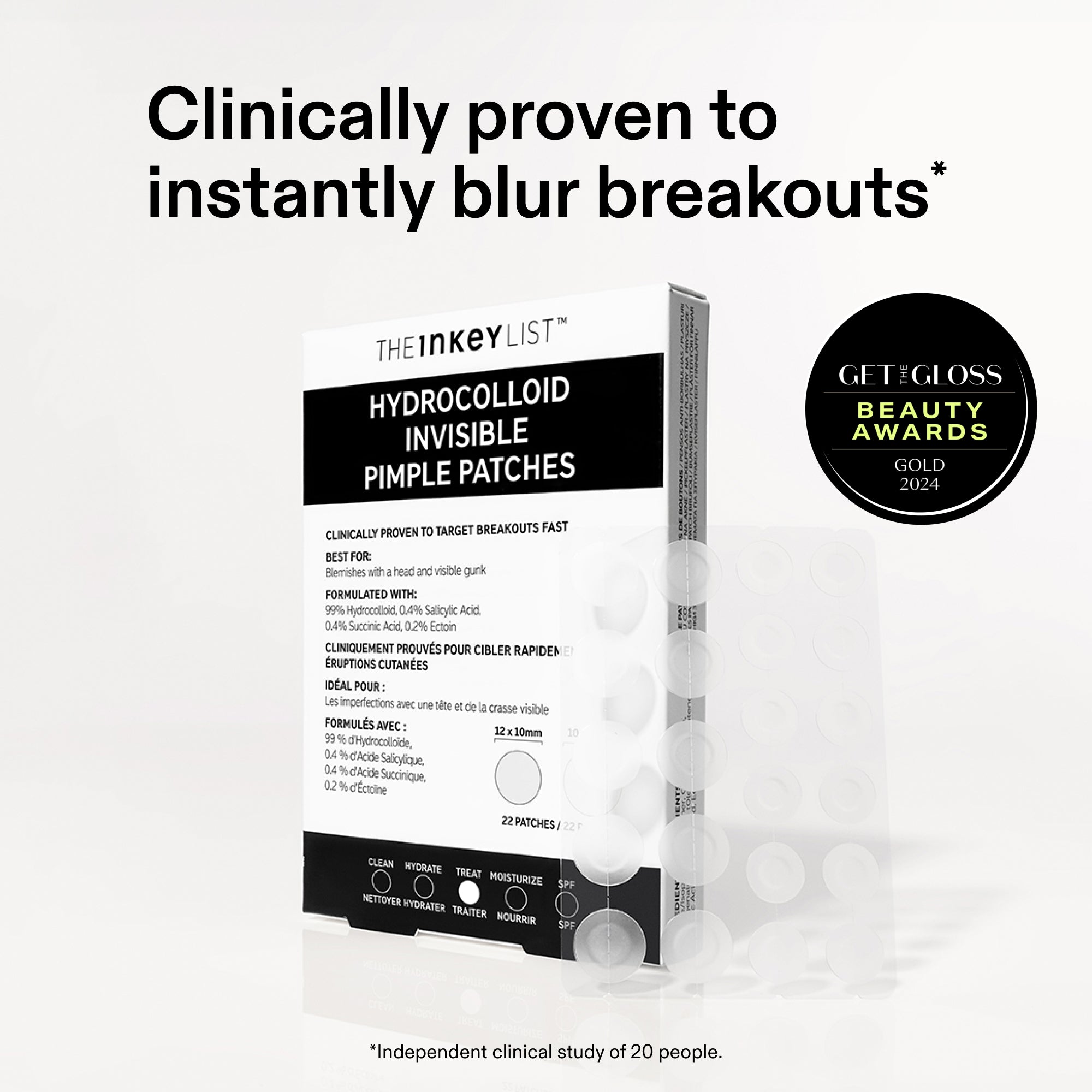 Hydrocolloid Invisible Pimple Patches - Pack of 22